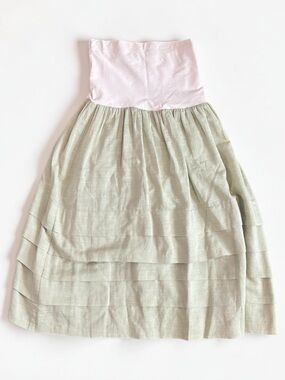 Theory Linen Blend Strapless Mini Dress Women's OSFA TU Light Green